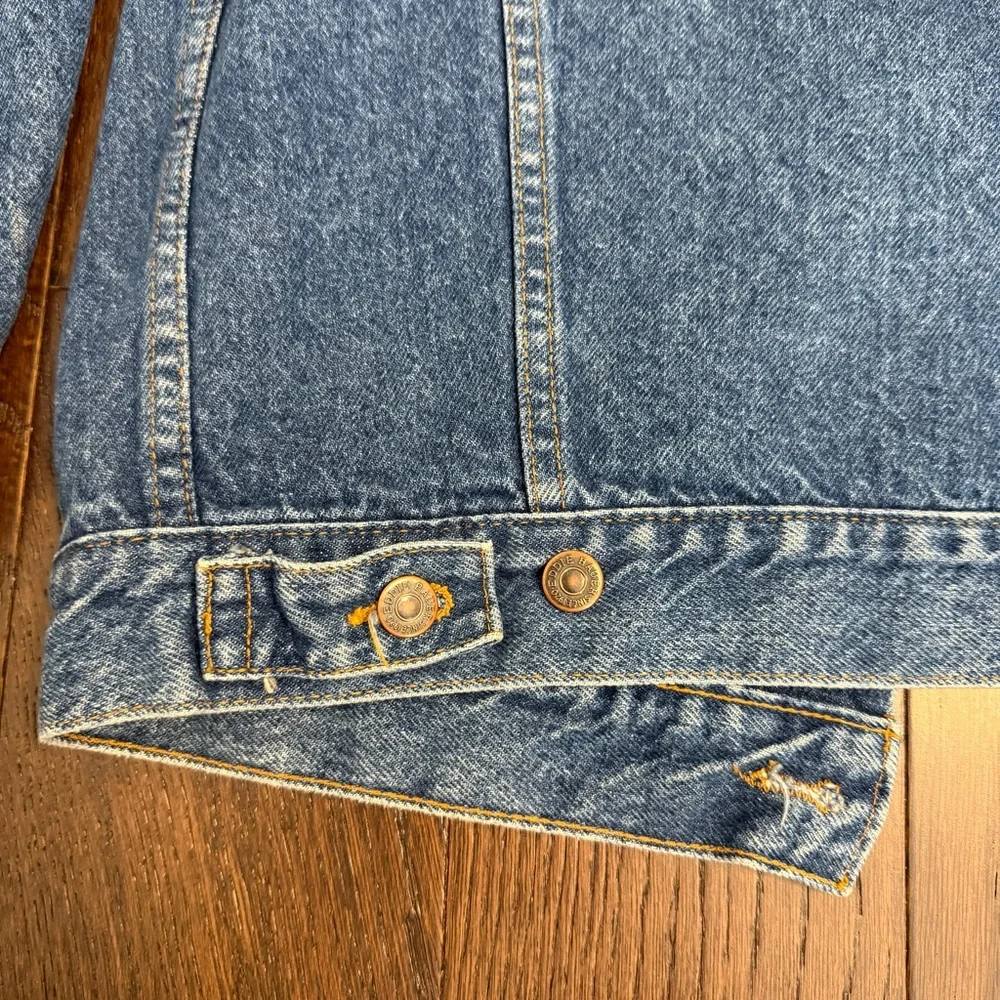 Vintage Eddie Bauer Blue Denim Jean Jacket Mens Large 90s Rare Sz M Streetwear - Picture 10 of 11